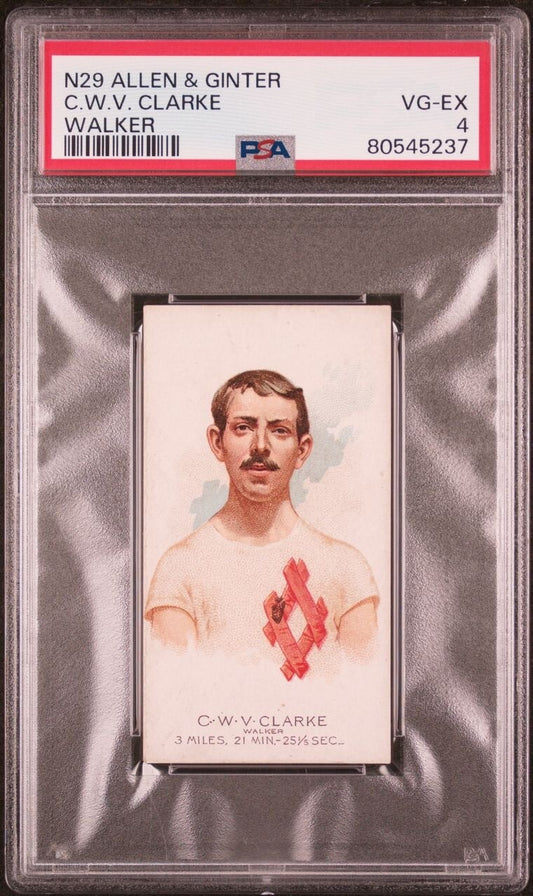 1888 Allen & Ginter N29 Champions N29 C.W.V. Clarke “Walker” (PSA 4 VG/EX)0