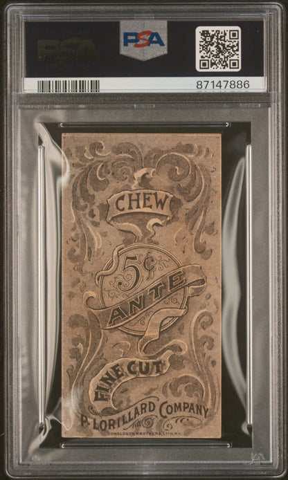 1885 P. Lorillard 5-cent Ante N258 PLAYING CARDS (PSA 5.5 EX+) Three of Hearts1