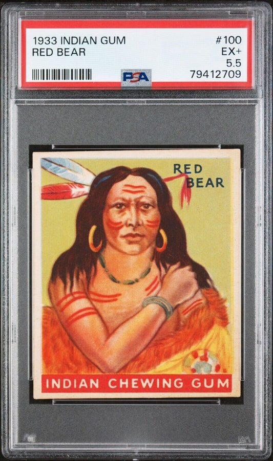 1933 Red Bear Indian Gum #100 (PSA 5.5 EX+)
