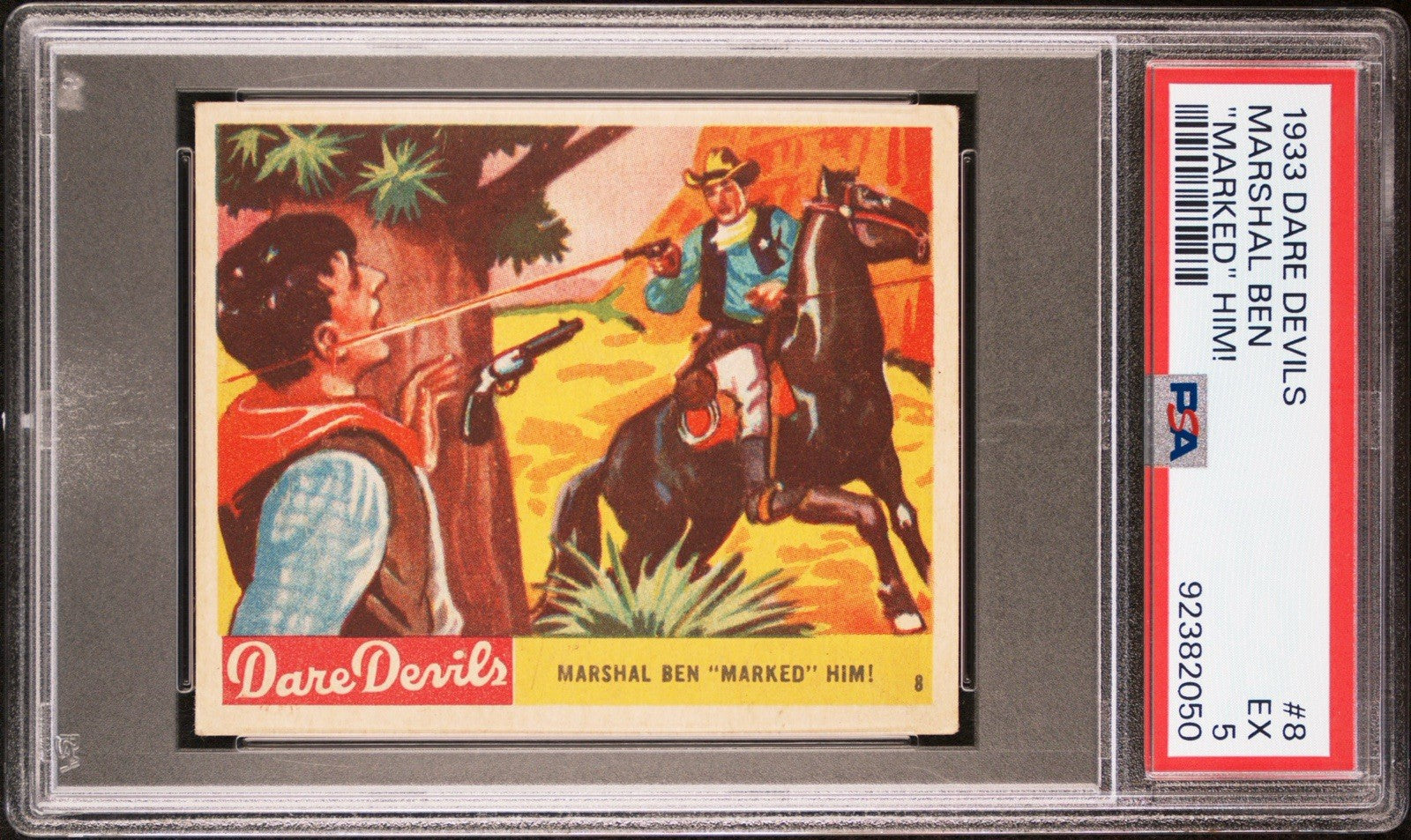 1933 N. Chicle DARE DEVILS #8 Marshall Ben "Marked" Him! (PSA 5 EX)0