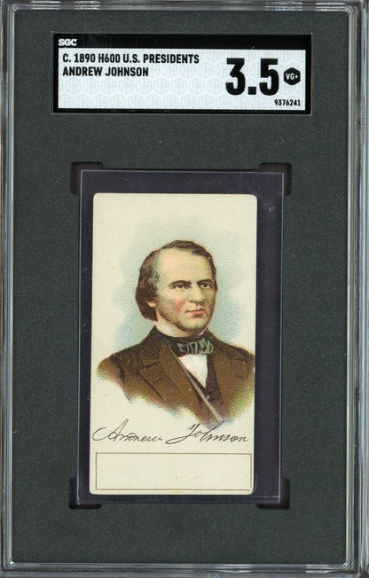 1889 90 H600 U.S. Presidents Andrew Johnson (SGC 3.5 VG+) Blank Back0