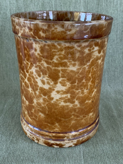 Tall Rockingham Yellow Ware Storage Jar / Humidor Stoneware Tobacco6