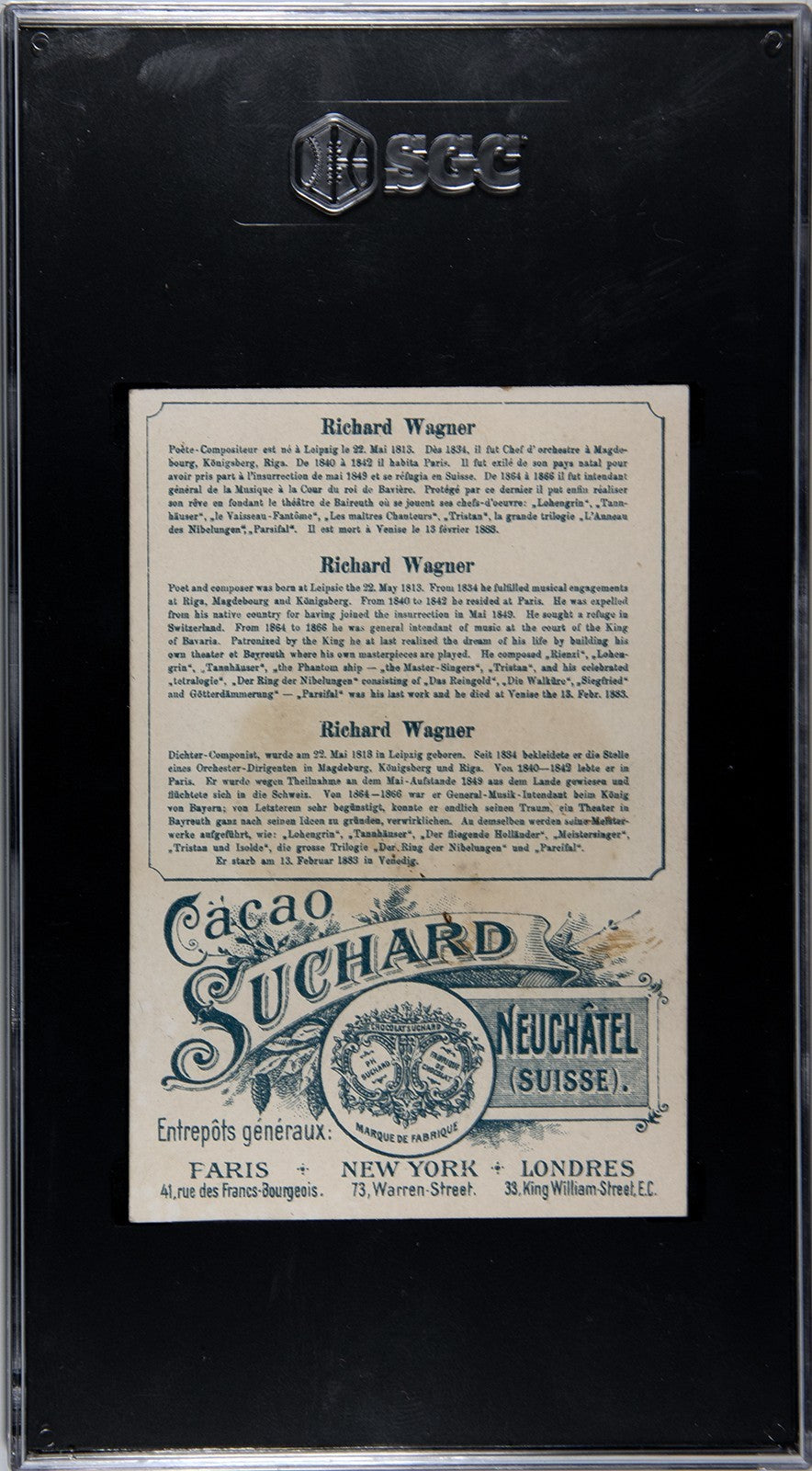 1898 Chocolat Suchard Composers (SGC 4 VG/EX) Richard Wagner1