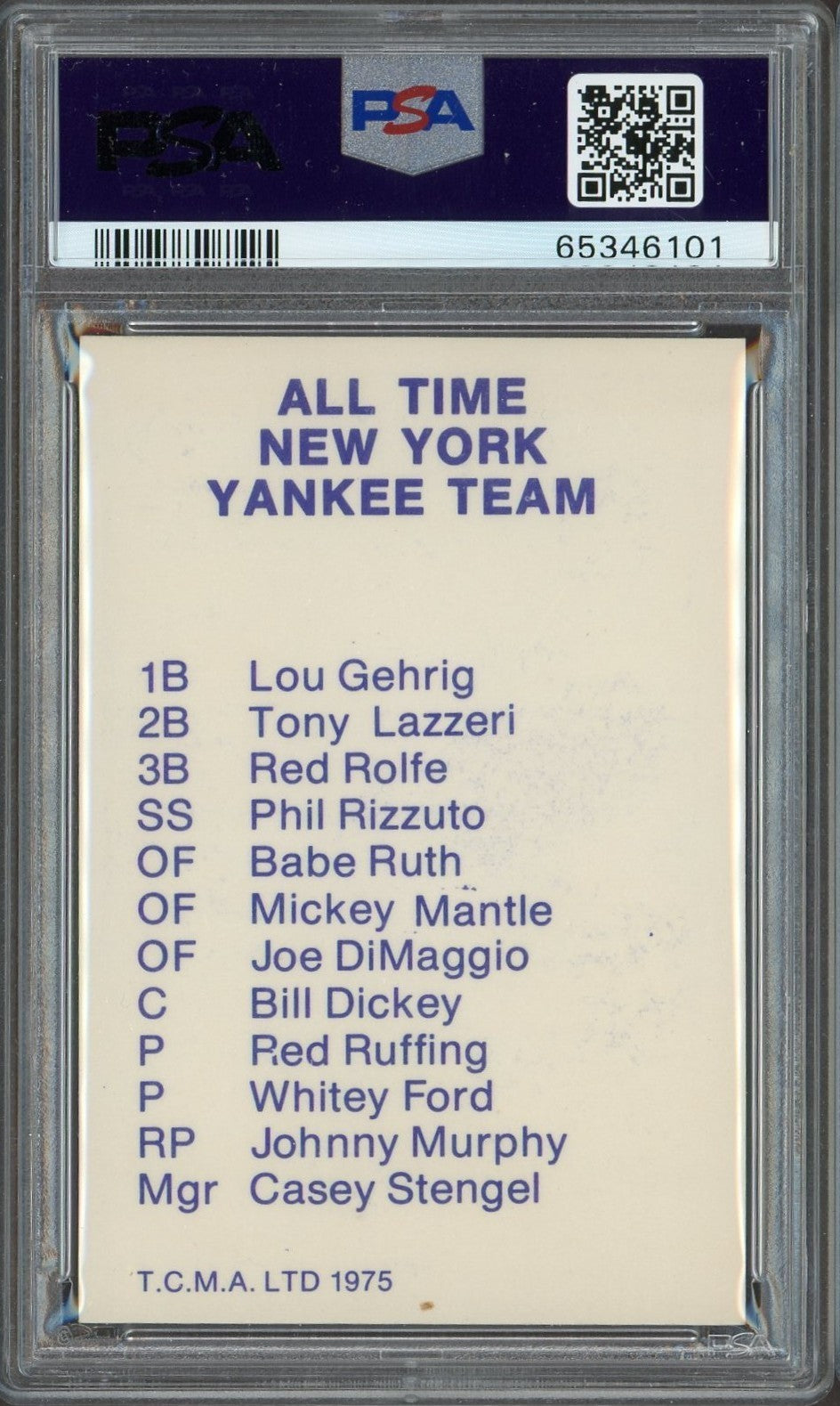 1975 TCMA All-Time New York Yankees (PSA 8 NM/MT) LOU GEHRIG1