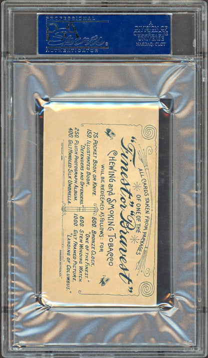 1891 N280 D. Buchner Co. Ad Back ACTRESSES (PSA 4 VG/EX) Sitting Face Left1