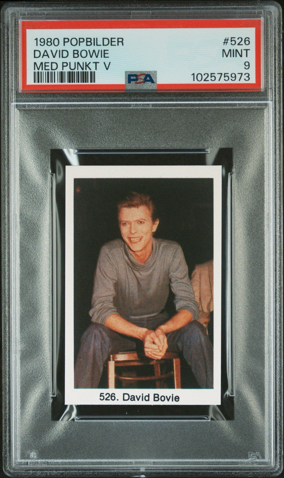 1980 Popbilder  Med Punkt V #526 HIGHEST GRADED  (PSA 9 MINT) David Bowie0