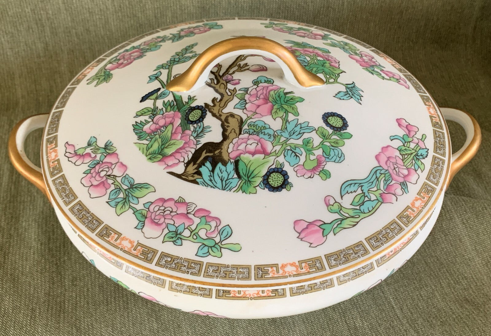 SYRACUSE O.P.CO. CHINA Covered Tureen w. Lid INDIAN TREE Pattern1