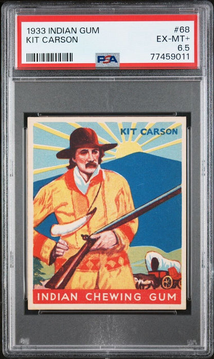 1933 Goudey INDIAN GUM (Series of 96) #68 KIT CARSON (PSA 6.5 EX/MT+) Sharp