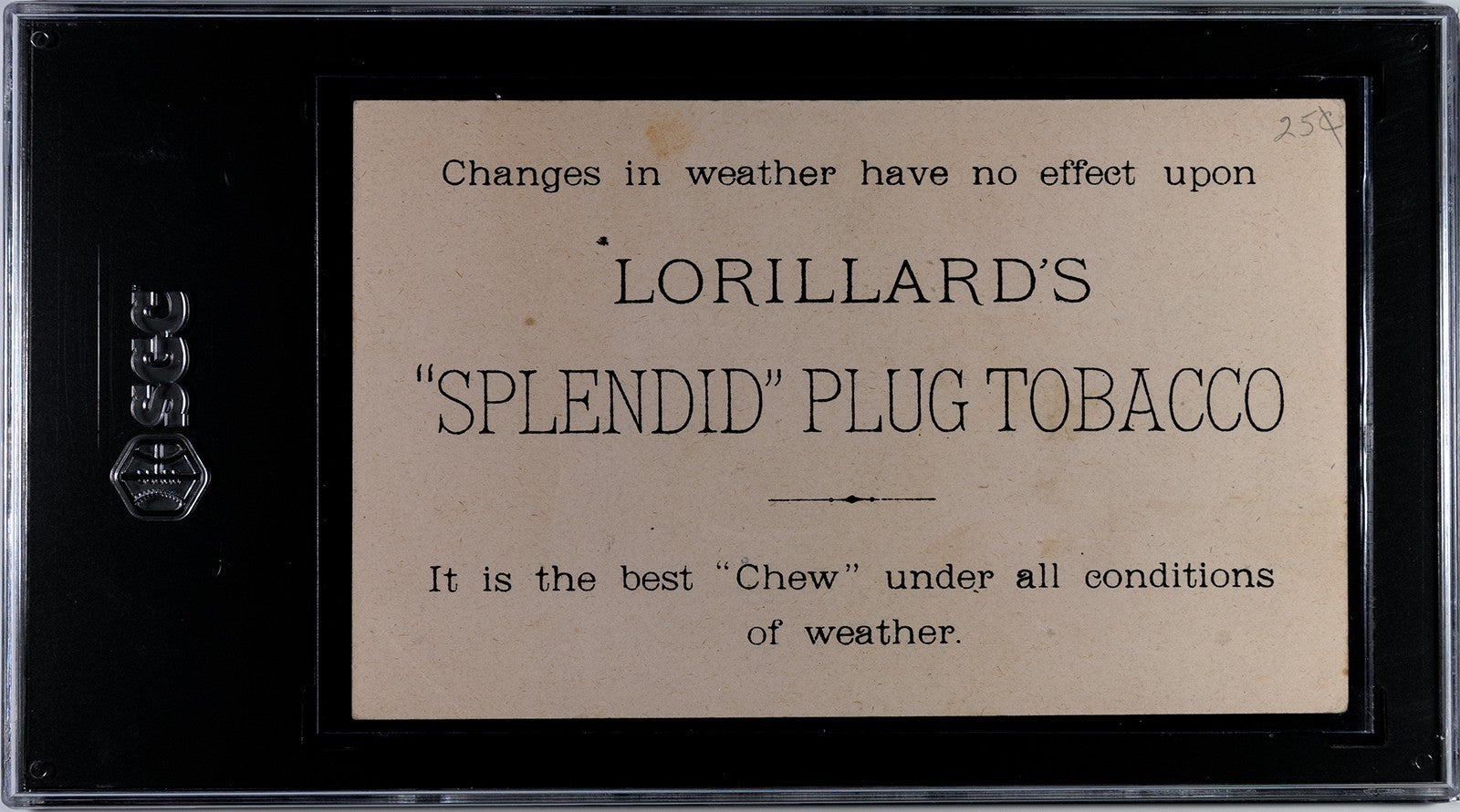 Lorillard's "Splendid" Cut Plug Tobacco US Storm Weather Signals Card (SGC 2 GD)1