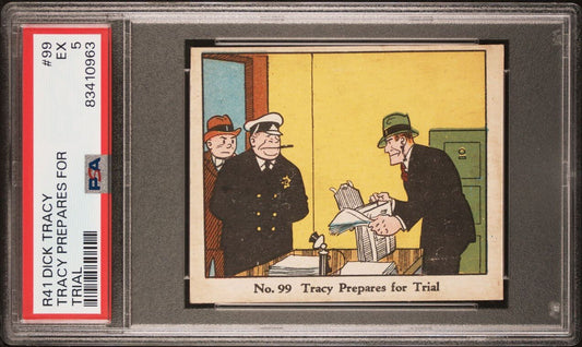1937 Dick Tracy Caramels RARE MidHigh #99 Tracy Prepares For Trial (PSA 5 EX)0