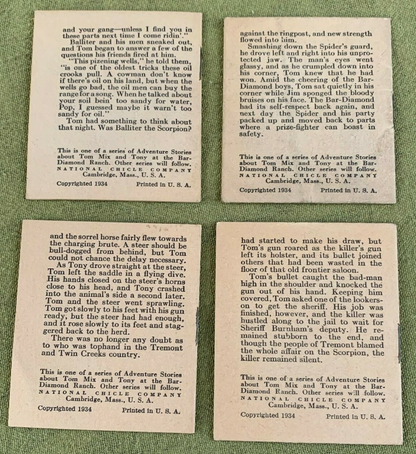 Collection (12) TOM MIX 1934 Gum Booklets ADVENTURE STORIES National Chicle EX+5