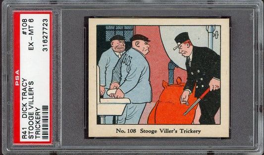 1937 Dick Tracy Caramels RARE Mid-High #108 Stooge Viller's Trickery PSA 6 EXMT0