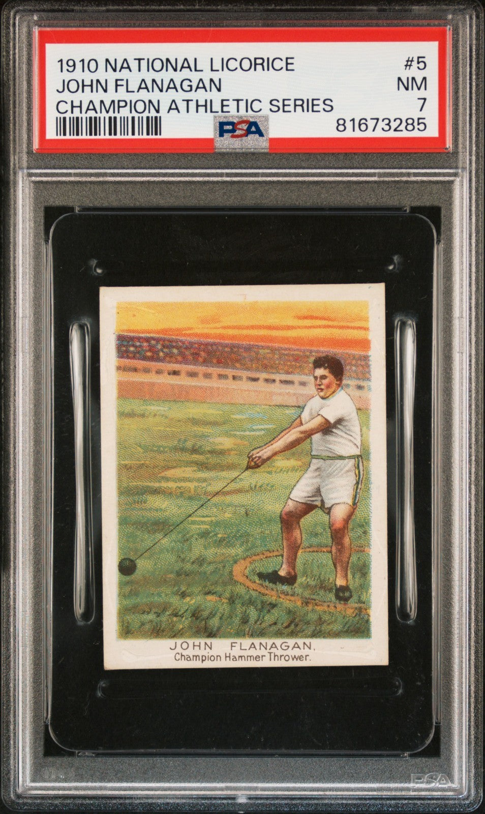 1910 National Licorice E229 Champion Athletes John Flanagan (PSA 7 NM)0