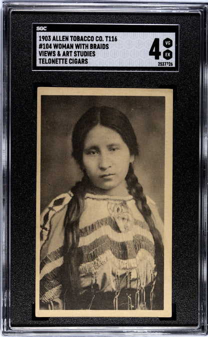 1903 T116 Allen Tobacco Co Telonette Cigars #104 Woman With Braids (SGC 4 VG/EX)0