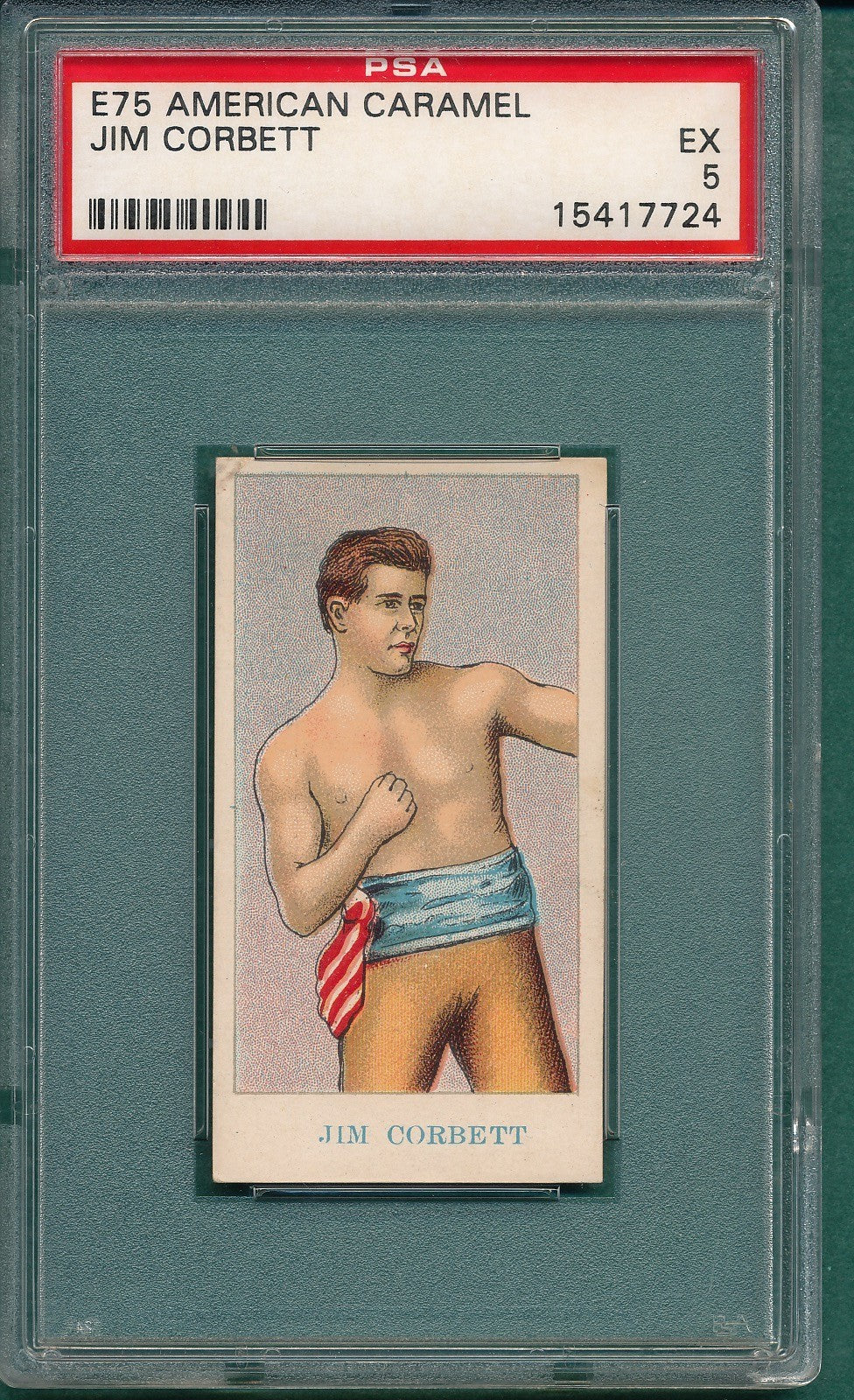 1910 E75 American Caramel Prize Fighter (PSA 5 EX) James Corbett World Champ HOF0