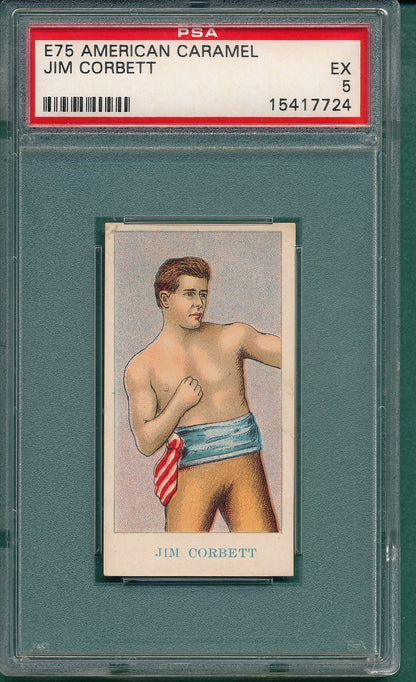 1910 E75 American Caramel Prize Fighter (PSA 5 EX) James Corbett World Champ HOF0