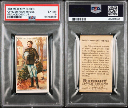 1909 T81 Recruit Military Series Officer Foot Rifles France (PSA 6 EX/MT) Diecut2