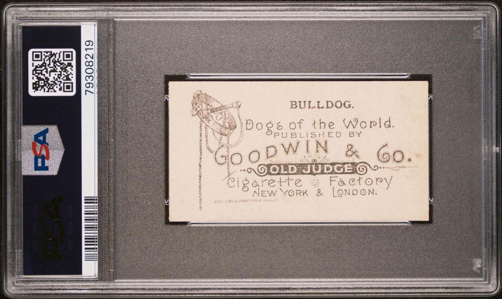 1890 N163 Goodwin & Co. Dogs of the World (PSA 6.5 EX/MT+) BULLDOG1
