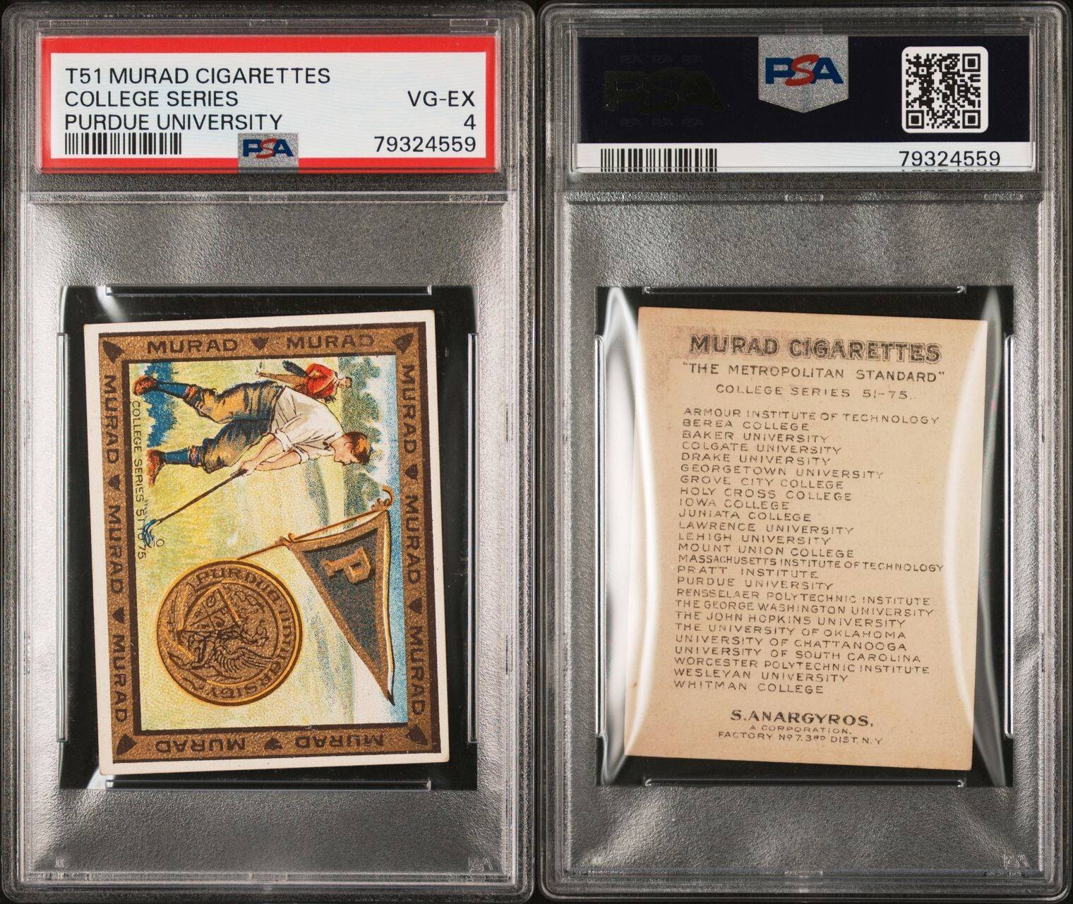 1910 11 T51 Murad College Series PURDUE UNIVERSITY (PSA 4 VG/EX) 2nd Ed. GOLF2