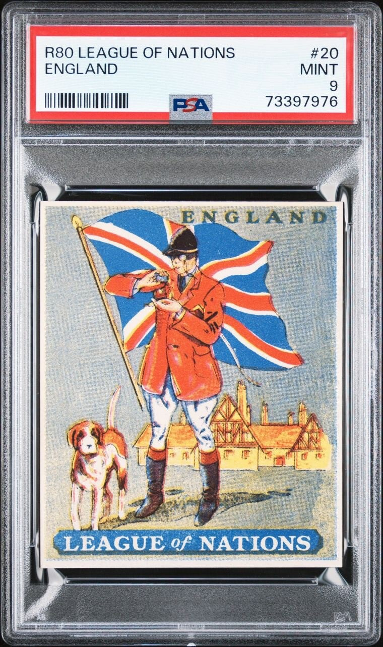 1930s R80 League of Nations #20 England (PSA 9 MINT) One Of A Kind0