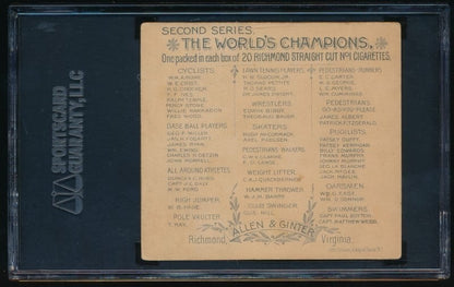 1889 N43 Allen & Ginter World Champions (SCG 4 VG/EX) Hammer Thrower WJM Barry1