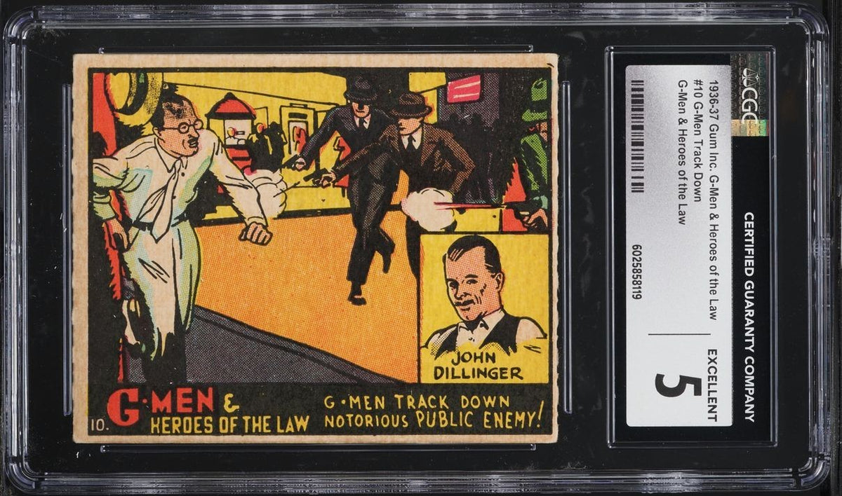 1936 G-Men & Heroes of the Law Gum #10 John Dillinger (CGC 5 EX)0