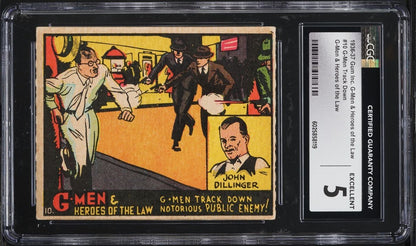 1936 G-Men & Heroes of the Law Gum #10 John Dillinger (CGC 5 EX)0
