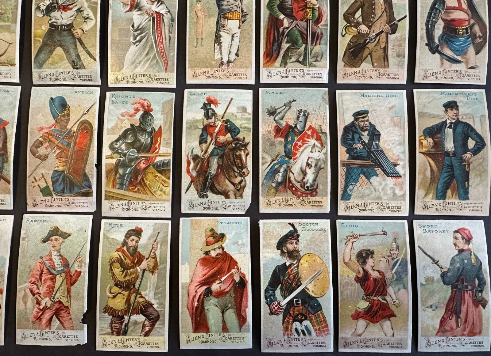 Near SET N3 Allen & Ginter Arms of Nations 47 out of 50 cards (Blank Backs)4