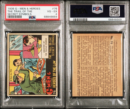 1936 G Men & Heroes of the Law #76 Trail Secret Symbols (PSA 4 VGEX) Rare Number2
