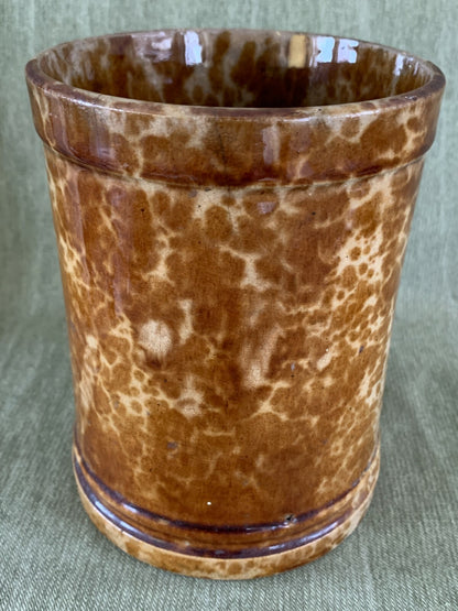 Tall Rockingham Yellow Ware Storage Jar / Humidor Stoneware Tobacco3