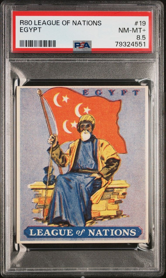 1930s R80 League of Nations #20 Egypt (PSA 8.5 NM/MT+) One Of A Kind0