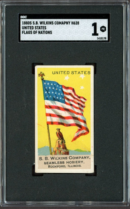 1880s S.B. Wilkins Company H628 Flags Of Nations (SGC 1 Pr) United States0