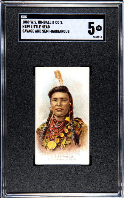1889 N189 Indian LITTLE HEAD Savage & Semi Barbarous Chiefs & Rulers (SGC 5 EX)0