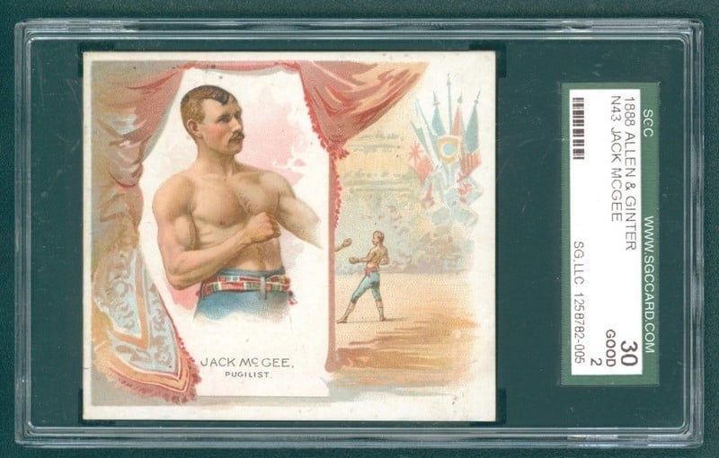 1889 N43 Allen & Ginter World Champions (SCG 2 G) Jack McGee Pugilist0