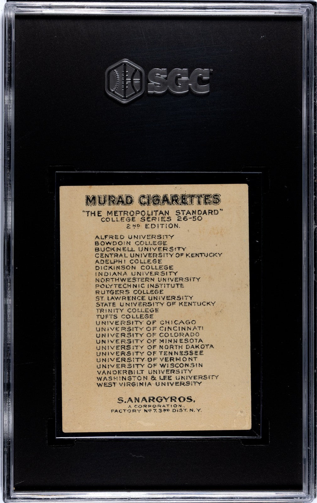 T51 MURAD COLLEGE SERIES University of North Dakota (SGC 6 EX/NM) Football1