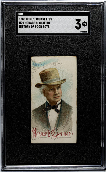 1889 N79 Duke Cigarettes HISTORY OF POOR BOYS (SGC 3 VG) Horace B. Claflin0