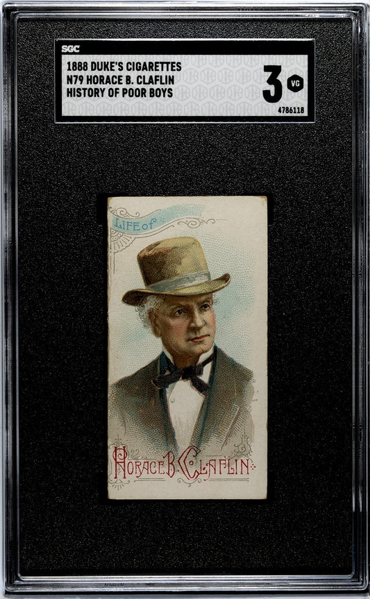 1889 N79 Duke Cigarettes HISTORY OF POOR BOYS (SGC 3 VG) Horace B. Claflin0