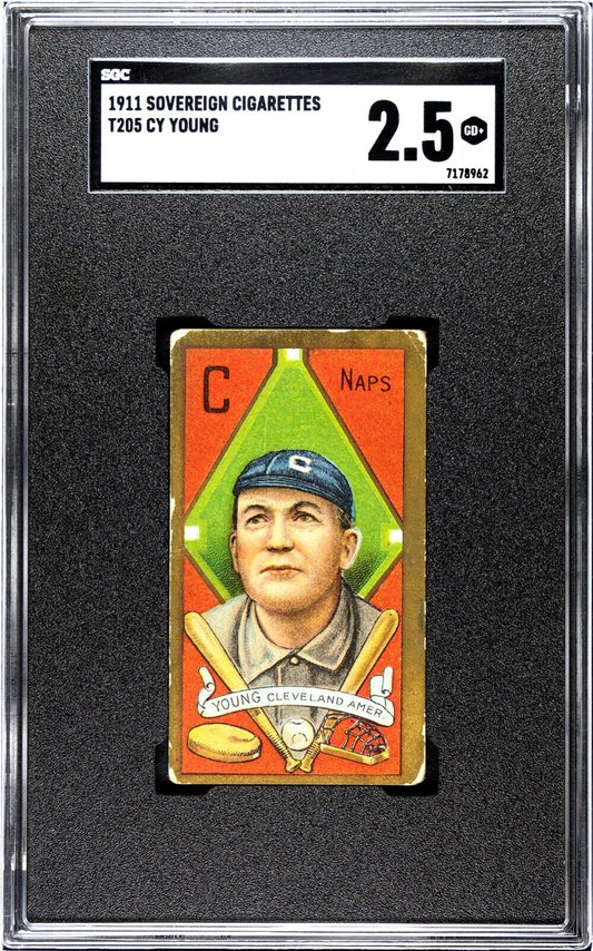 1911 T205 Gold Border CY YOUNG Portrait (SGC 2.5) Sovereign Back