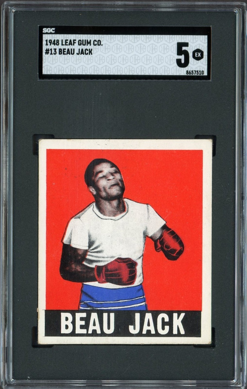 1948 Leaf Knock Out Bubble Gum Boxing #13 (SGC 5 EX) Beau Jack0