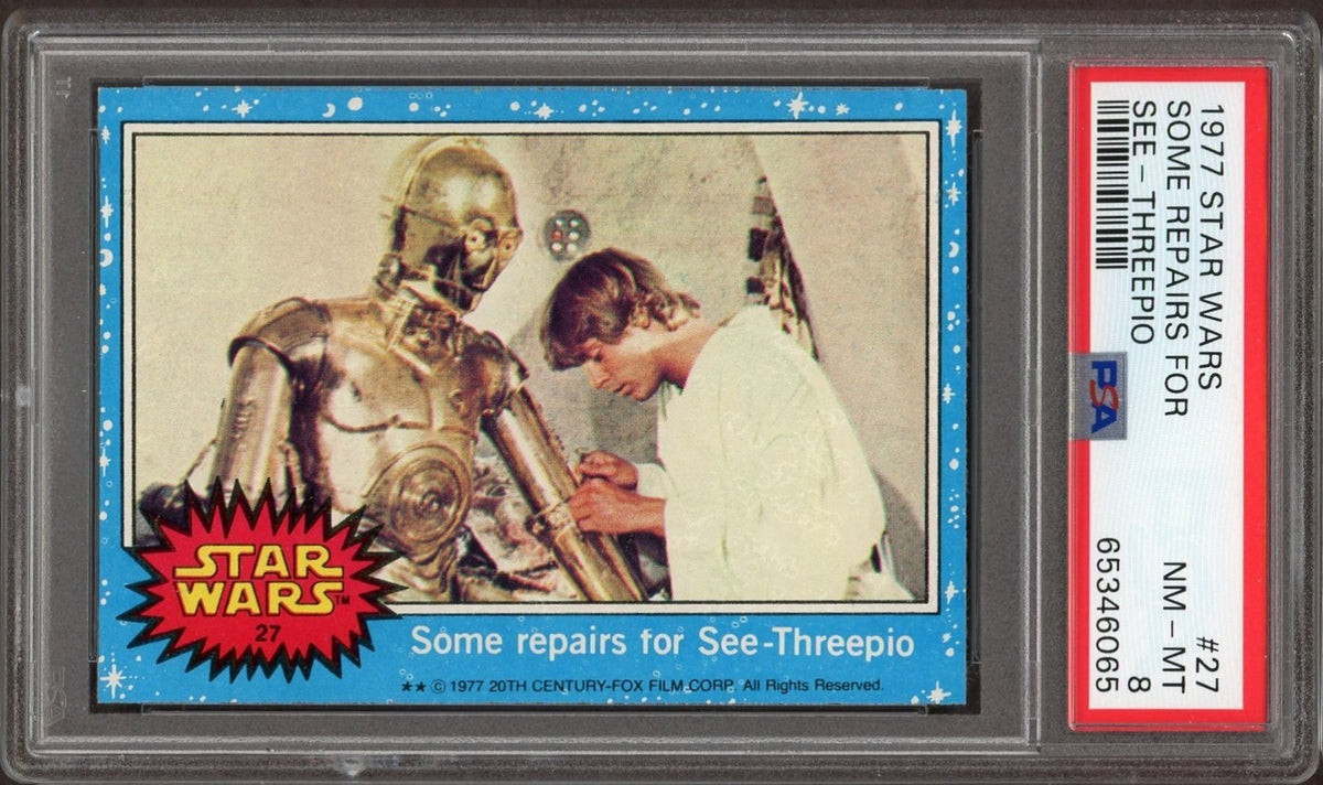1977 Topps Star Wars #27 Some Repairs For See-Threepio (PSA 8 NM/MT)0