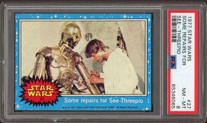 1977 Topps Star Wars #27 Some Repairs For See-Threepio (PSA 8 NM/MT)0