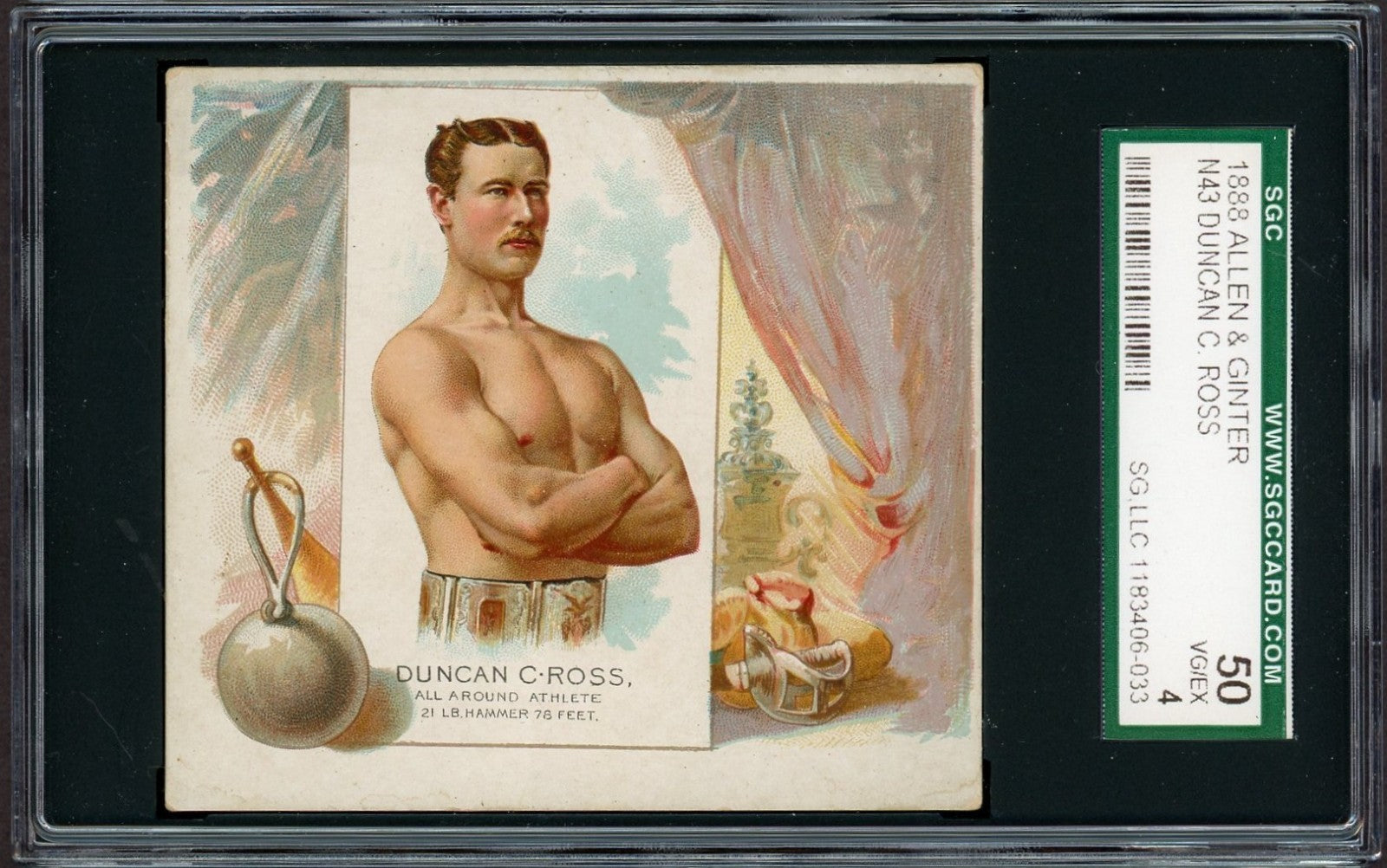 1889 N43 Allen & Ginter World Champions (SCG 4 VG/EX) All Around Athlete D. Ross0