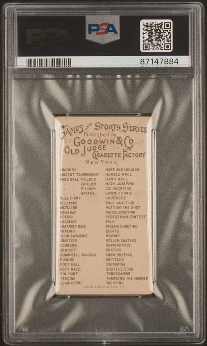 1889 N165 Goodwin & Co Games & Sports Series HURDLE RACE (PSA 5 EX)