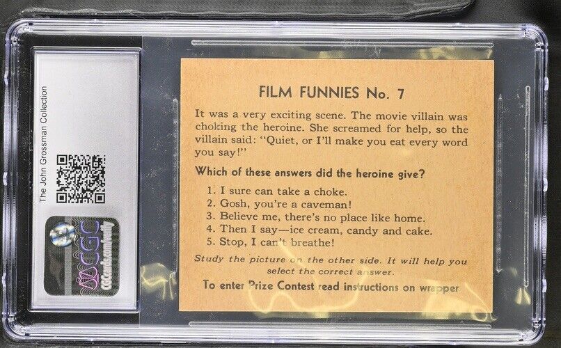 R48-1 Gum Inc. 1935 "Film Funnies" (CGC 7 NM) Polly Moran #7 Quiet!
