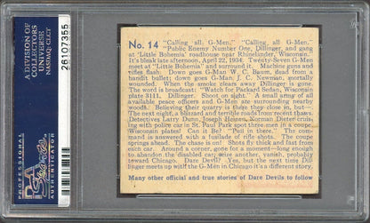 1933 N. Chicle DARE DEVILS #14 John Dillinger and His Gang (PSA 5 EX) Centered1