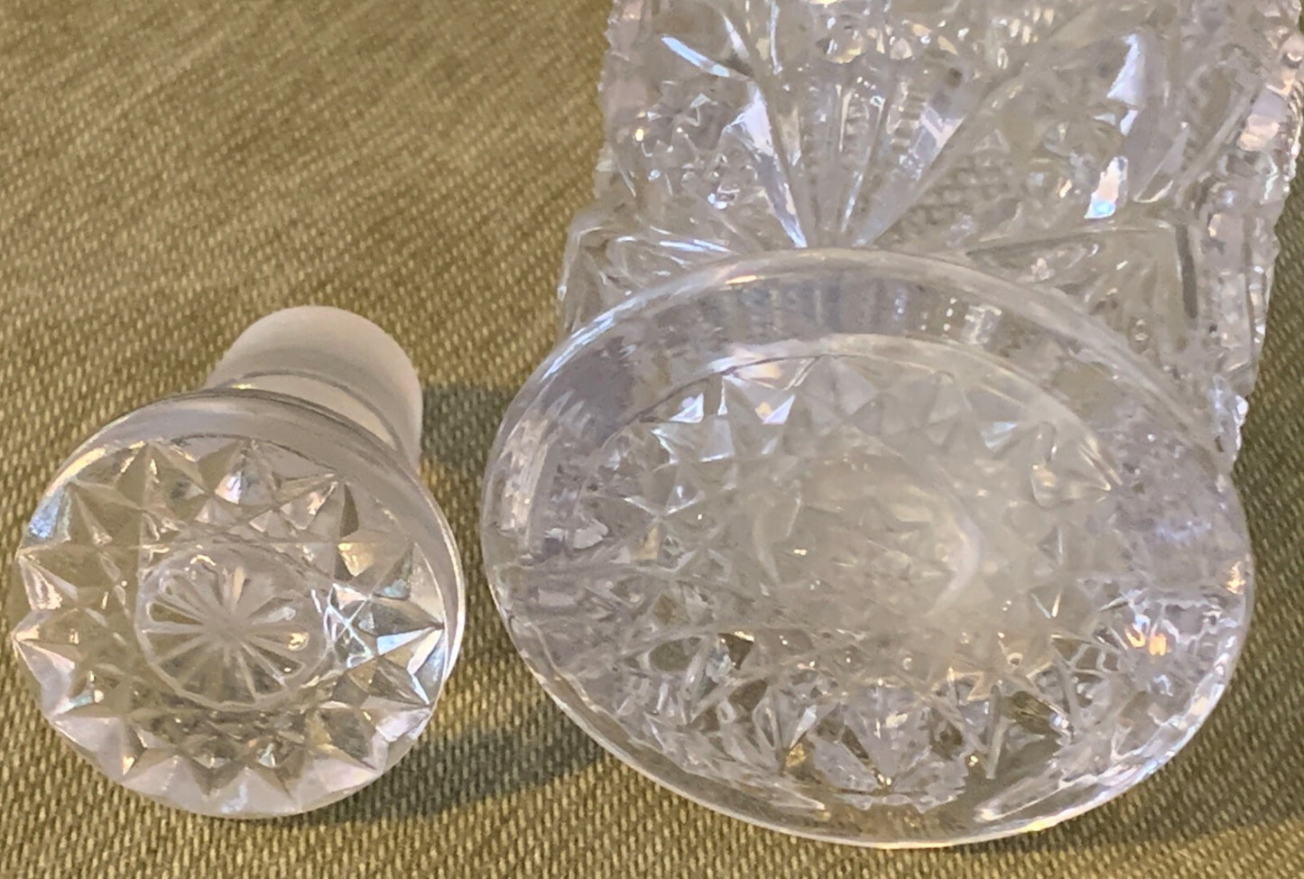 Antique EAPG Glass ca. 1915 MARTEC Cologne Bottle Faceted Stopper McKEE Bros. 2