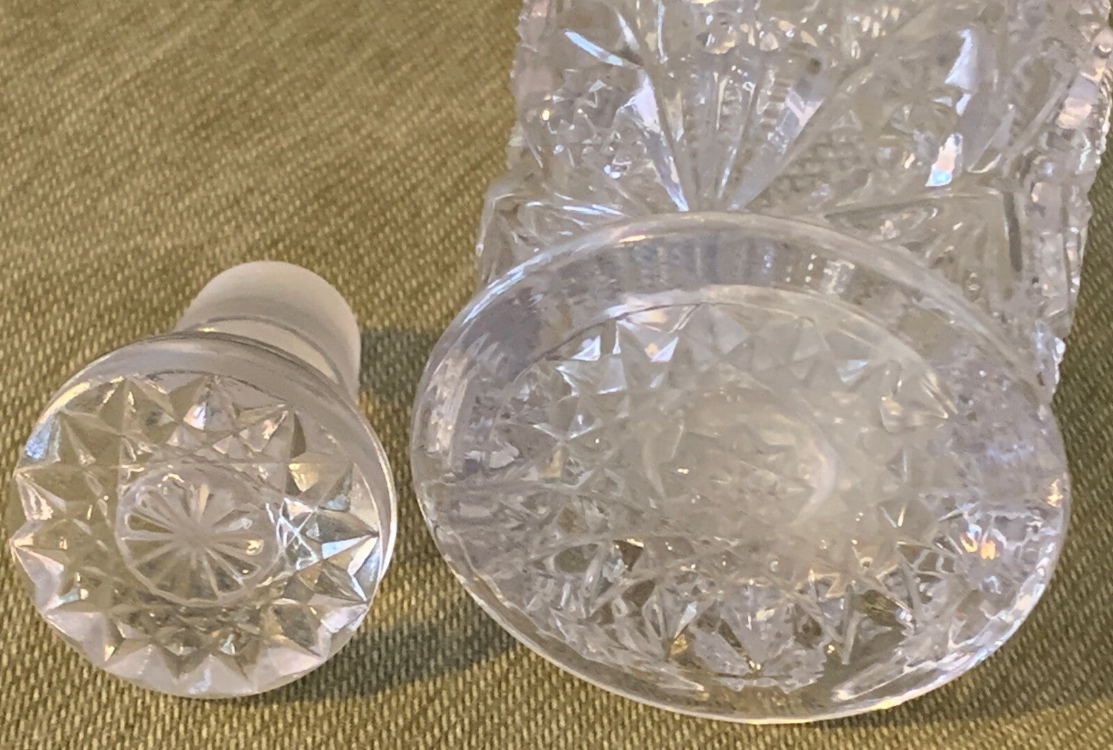 Antique EAPG Glass ca. 1915 MARTEC Cologne Bottle Faceted Stopper McKEE Bros. 2