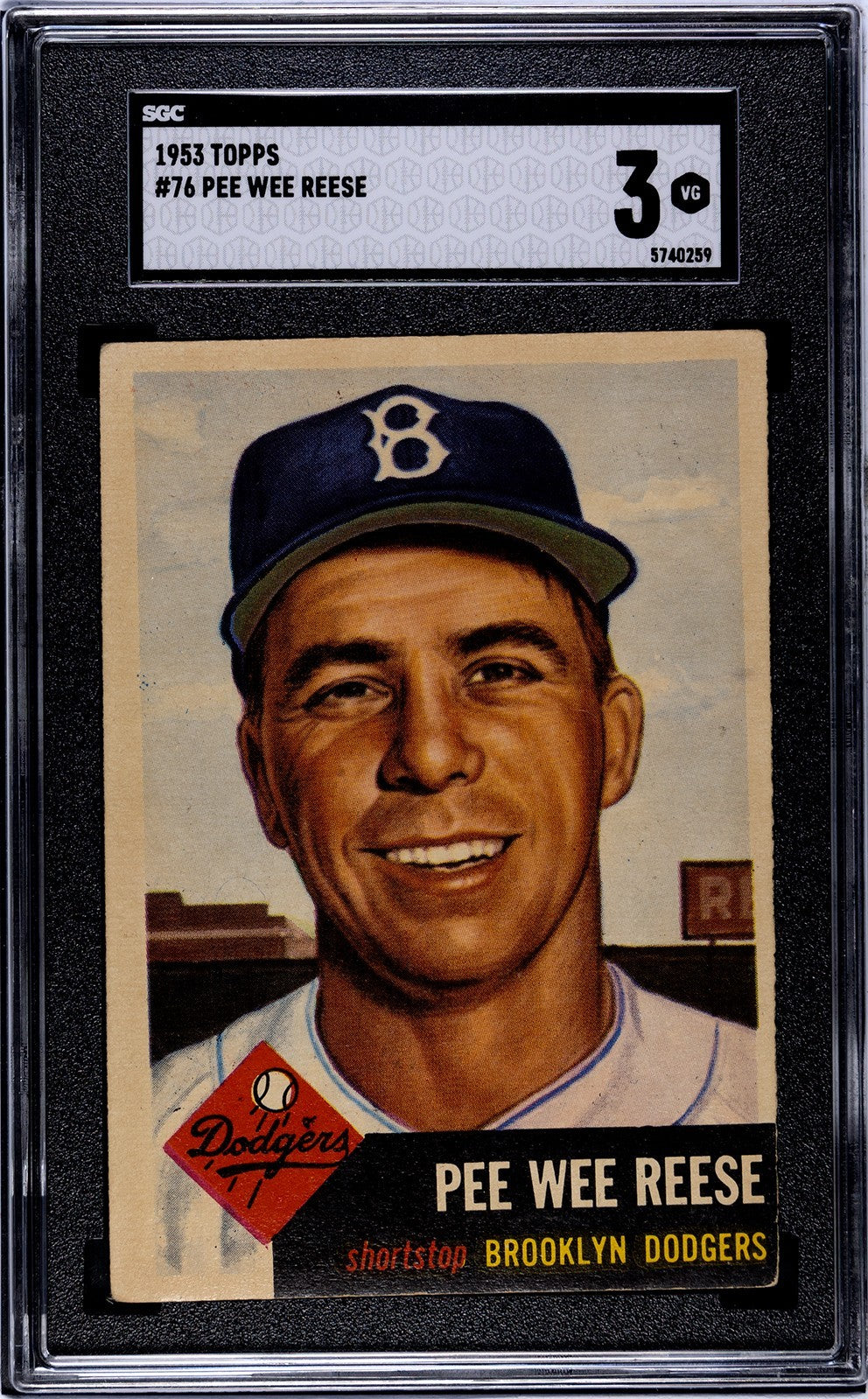 1953 TOPPS #76 Pee Wee Reese (SGC 3 VG) Brooklyn Dodgers0