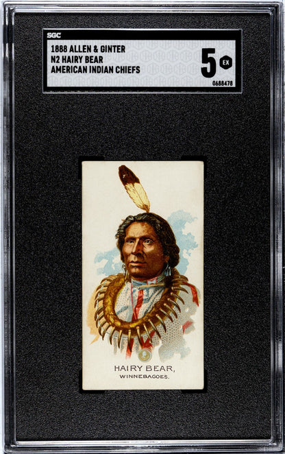 1888 N2 Allen & Ginter American Indian Chiefs HAIRY BEAR (SGC 5 EX)0