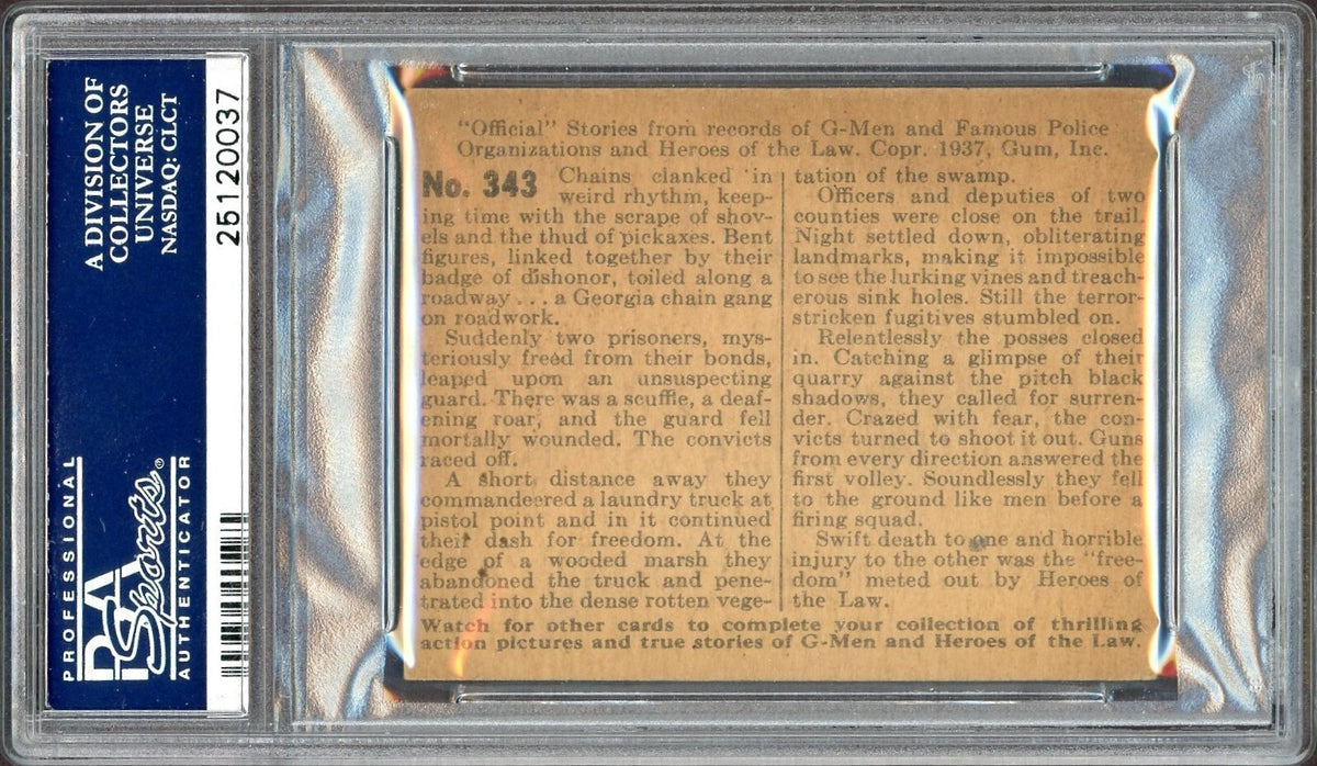 1936 G Men & Heroes #343 Swampland Vengeance (PSA 4 VG/EX) High Number1